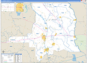St. Landry County Wall Map Basic Style